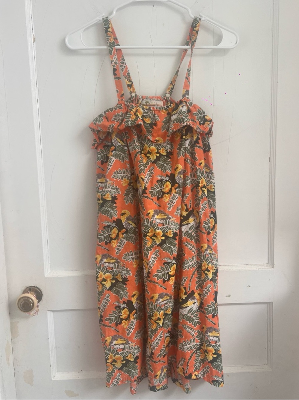 Patagonia Pataloha Peach
Sherbet
Tropical Flower Art to wear Bird
Dress Size L
